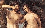 GOSSAERT, Jan (Mabuse) Adam and Eve (detail) sdg USA oil painting artist